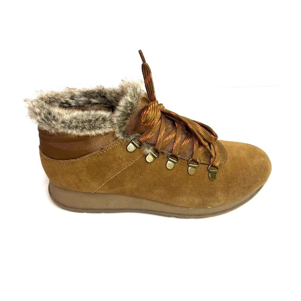 Baretraps Brown Suede Ankle Boots with Faux Fur size 7.5
